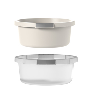 Bacia OU Flow 5L Cor Bege e Natural – Pega Ergonômica, Gradação Interna, Ideal para Limpeza em Oferta na Shopee