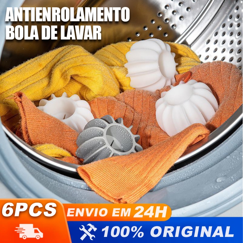 6pcs Uns Bolas Lavar Roupa Removedor de Pelos Mágico Silicone Reutilizável Máquina de Lavar em Oferta na Shopee