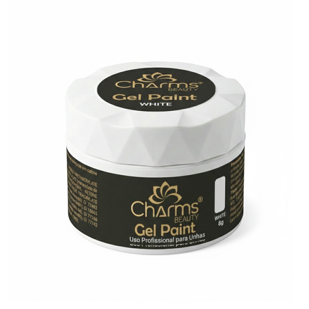 Gel Paint Branco Charms Beauty Decoração Unha Gel 8g em Oferta na Shopee