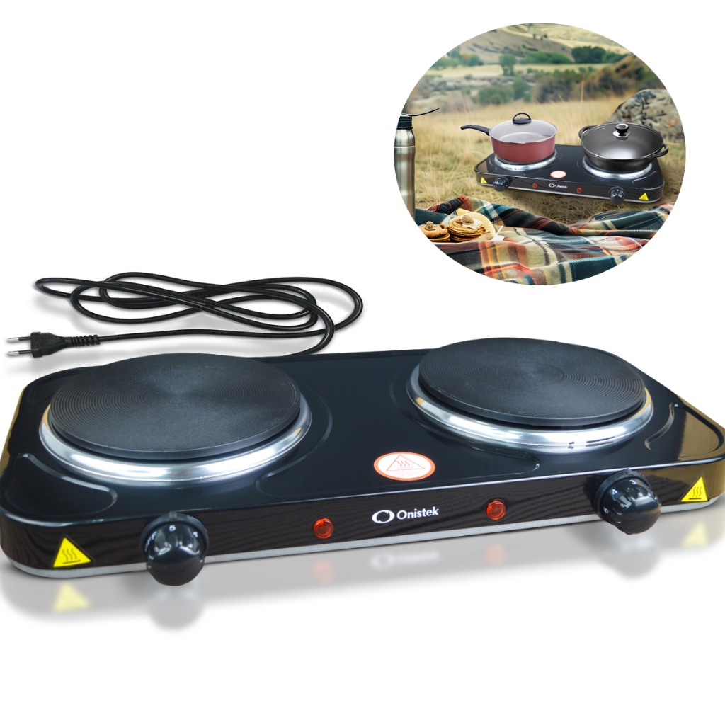 Fogão Elétrico Duplo Portátil Cooktop Duas Bocas 5 Modos