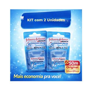 Kit 2 Fitas Dentais Johnson & Johnson Reach Expansion Plus 50m Original Remove Até 40% Mais Placa em Oferta na Shopee