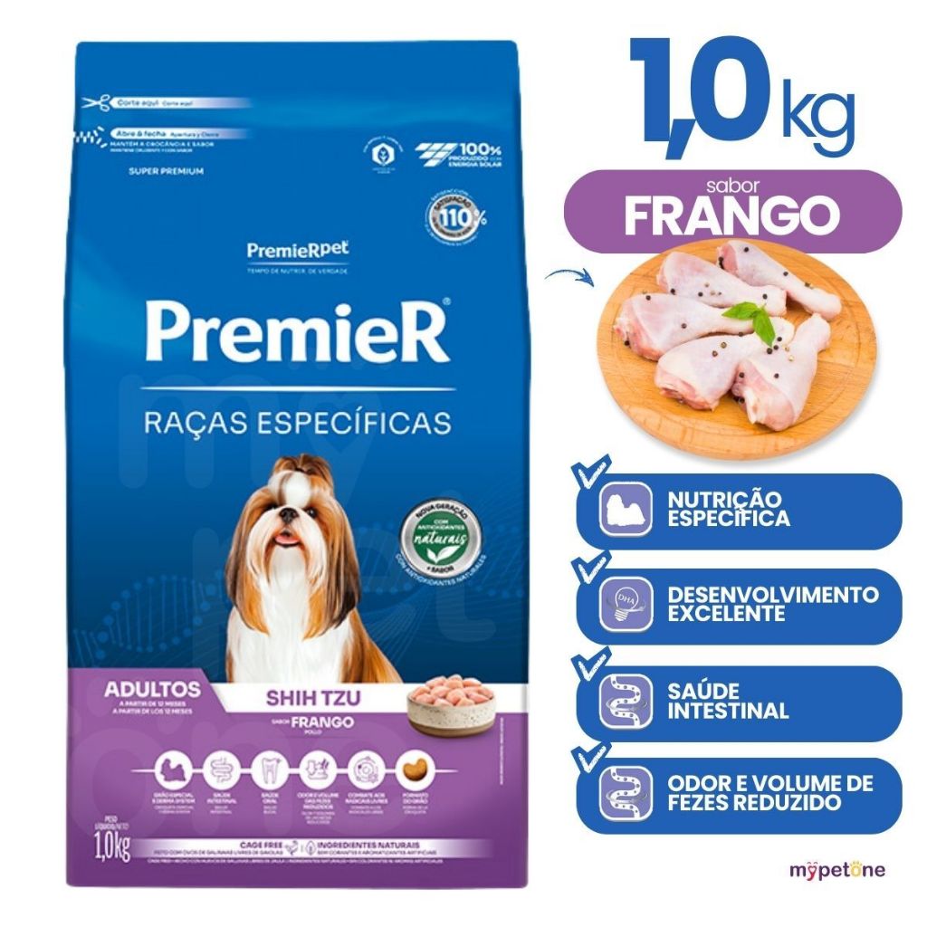 Ração Premier shih tzu adultos frango raças específicas 1kg
