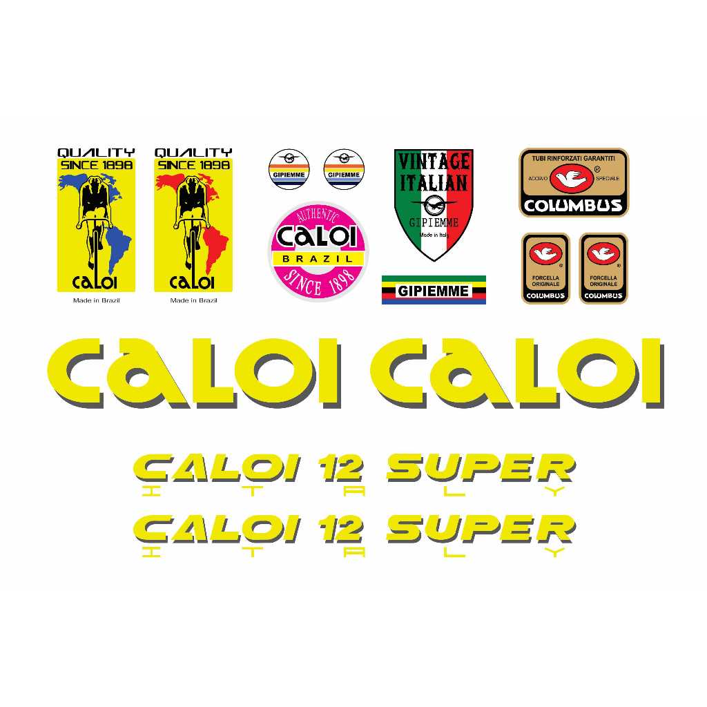 Adesivos Bicicleta Caloi 12 Super Italy Amarelo