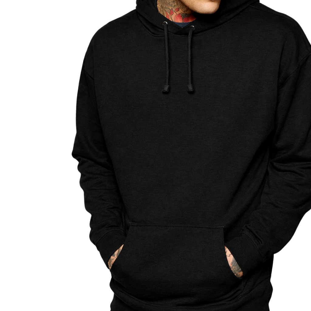 Moletom Canguru Unissex Algodão Atacado Promoção Preto Liso Sem Estampa