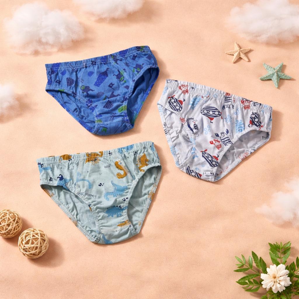 Kit Cuecas Infantil Kell Kids Algodao Estampada Sortidas