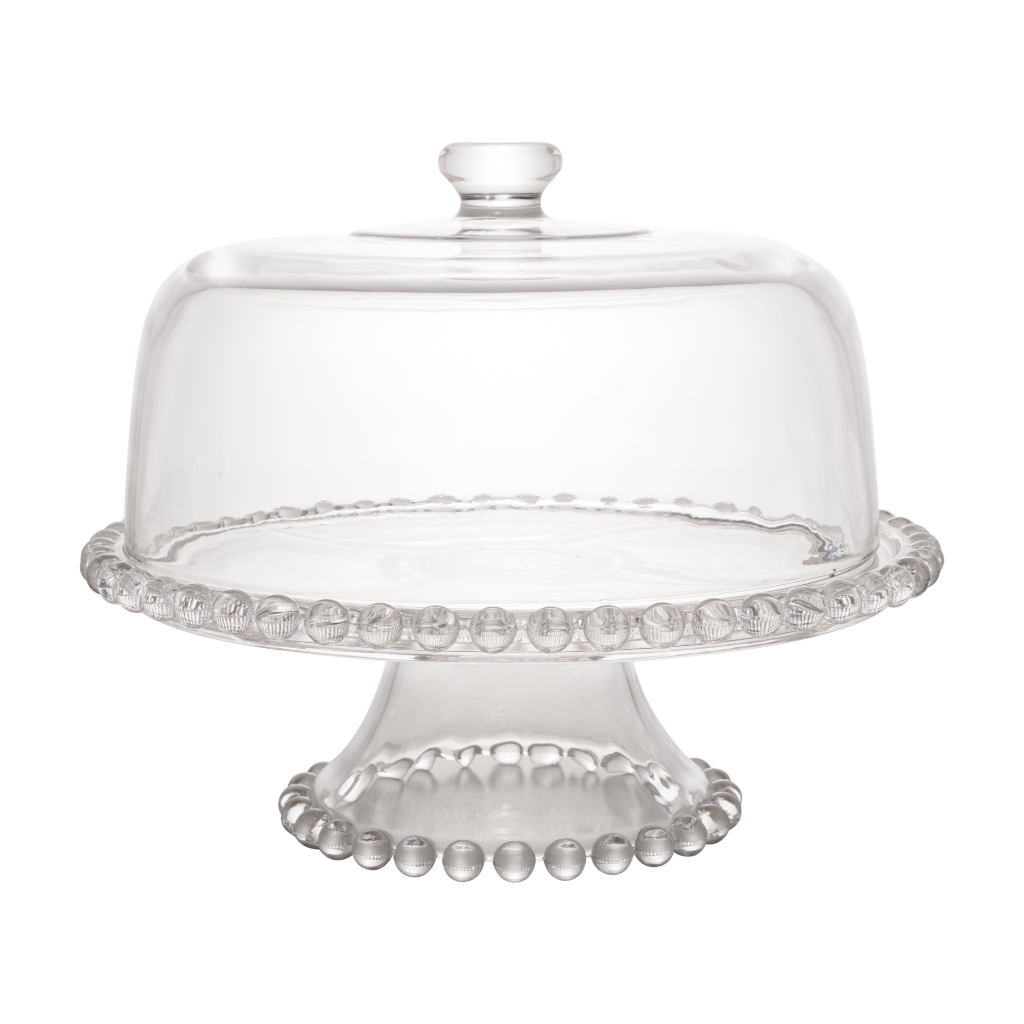 Prato de Bolo de Cristal com Pé e Tampa Pearl Wolff 31x25cm em Oferta na Shopee