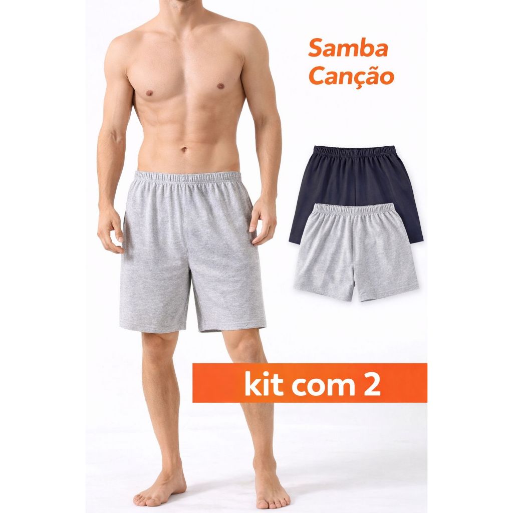 Kit com 2 cuecas samba canção de dormir confortável adulto leve 100% algodão em Oferta na Shopee