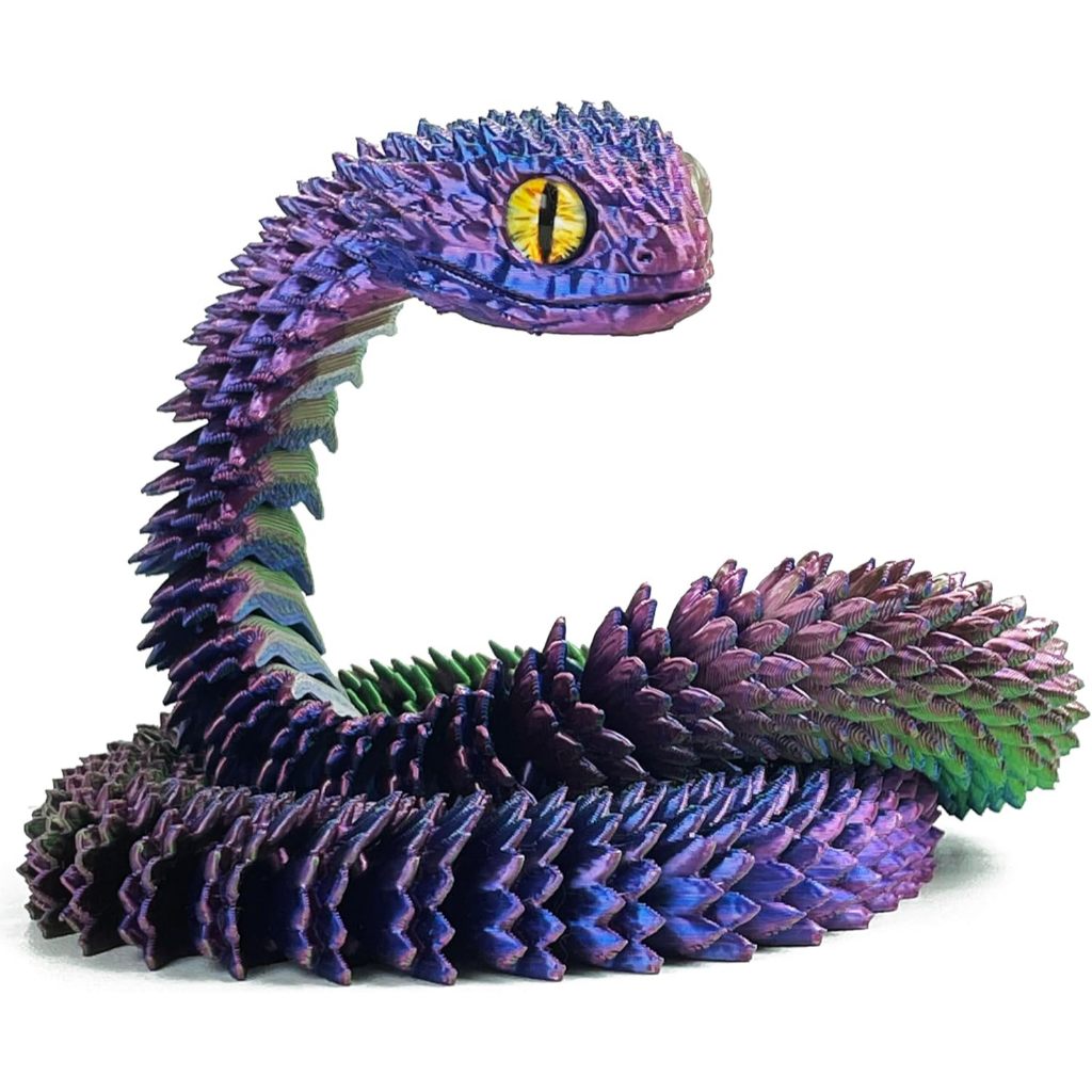 Cobra Impressa 3D Articulada 30cm Flexível Brinquedo Anti-Stress Fidget ADHD Decoração Escritório