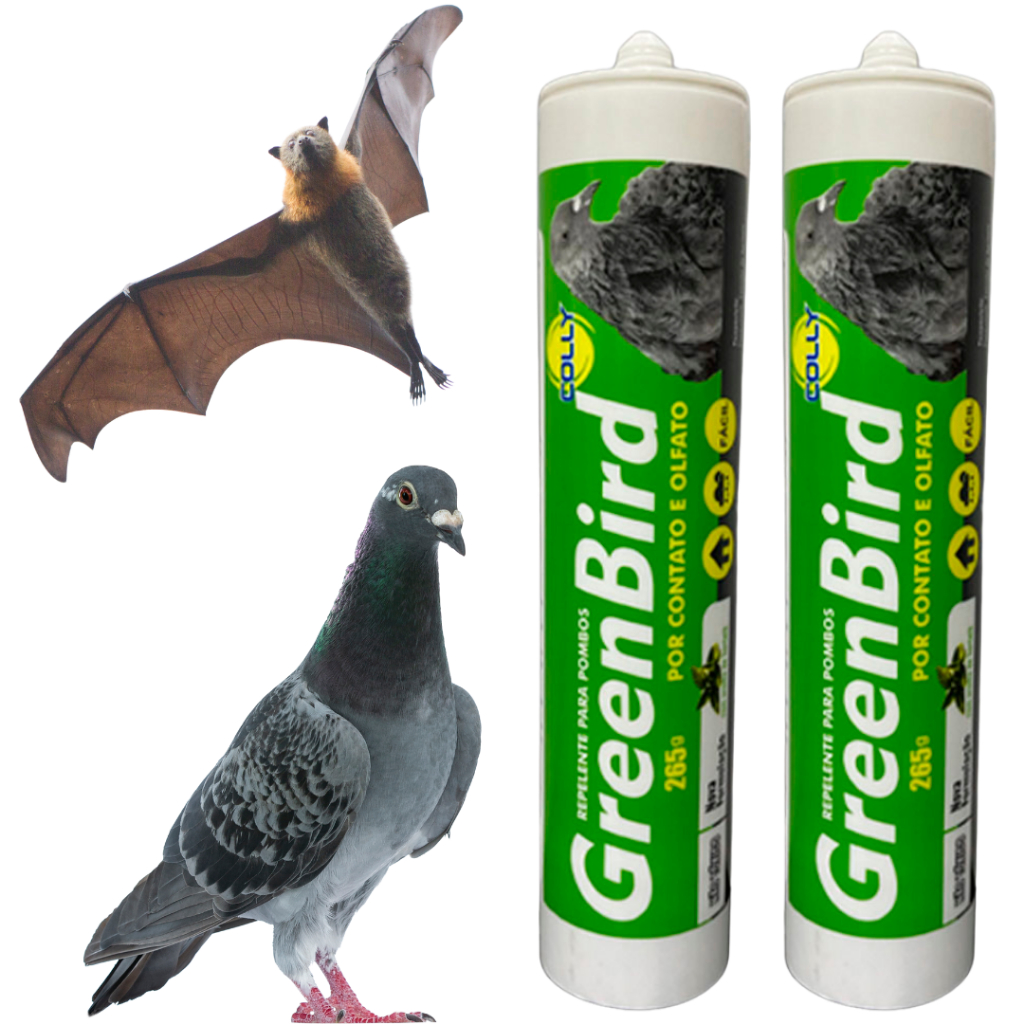 Anti Pombos Gel Green Bird 265g Colly Kit 2 – Barreira Física para Pombos e Morcegos