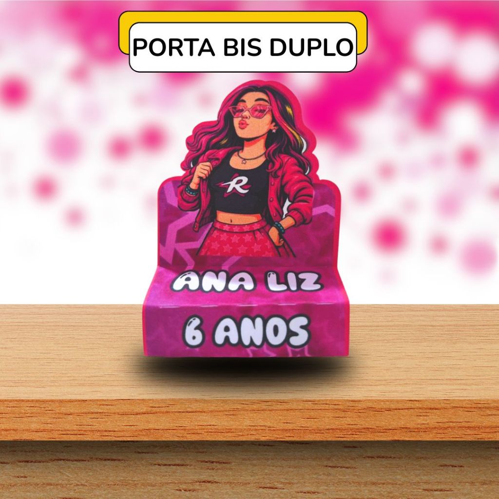 20 Porta Bis Duplo Personalizado Emily Vick Dos Rosas Aniversario Menina Menino Festa Lembranca
