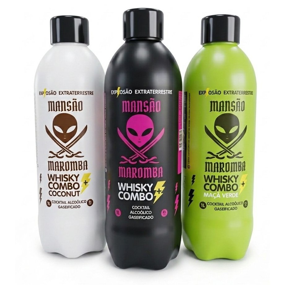 Kit com 3 Energético Bebida Mansão Maromba 1 Litro Explosão de sabores Kit com 3 Energético Bebida Mansão Maromba 1 Litro Explosão de sabores