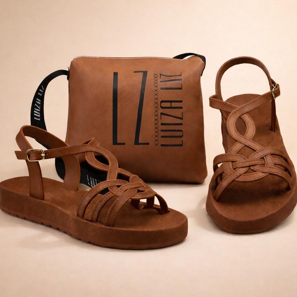 Sandália Feminina Chinelo Papete Rasteira Injetada Cofortavel Dia a Dia com Bolsa em Oferta na Shopee
