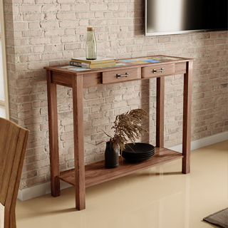 Aparador Sala de Estar New Rústico W02 Madeira Maciça Imbuia - Lyam Decor em Oferta na Shopee