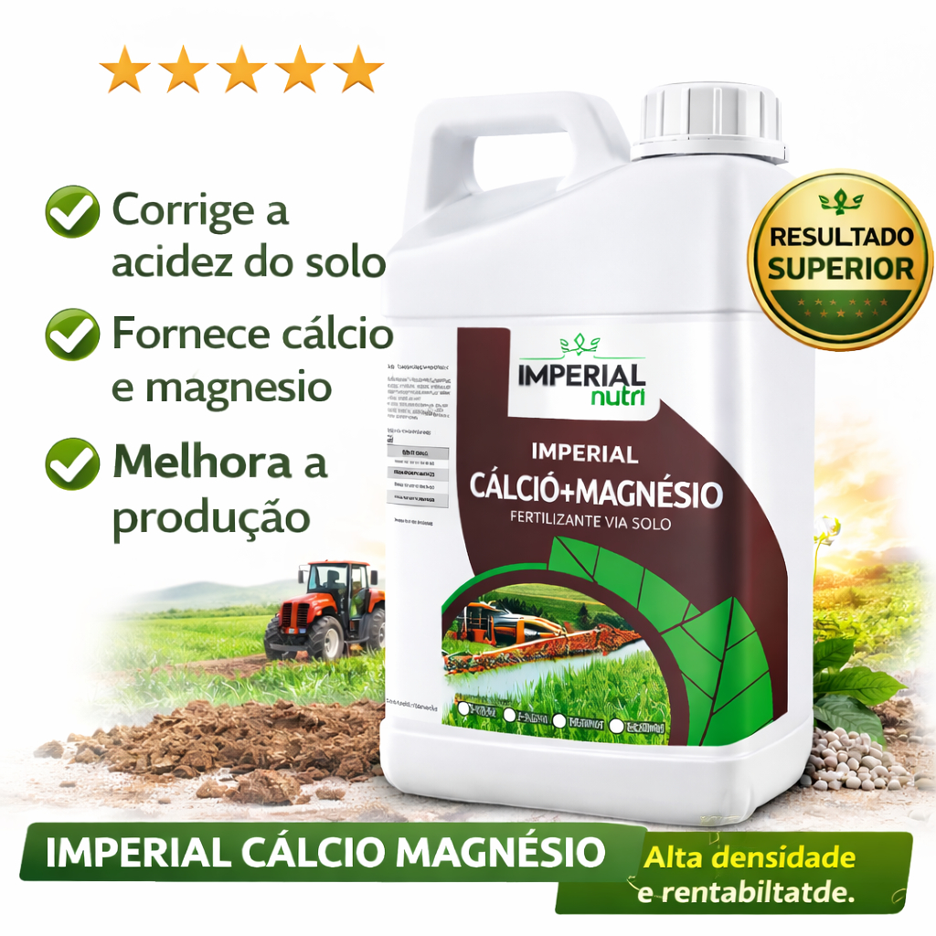Calcário Liquido Fertilizante Corretor De Solo  IMPERIAL CÁLCIO + MAGNÉSIO - 5 Litros Imperial Nutri