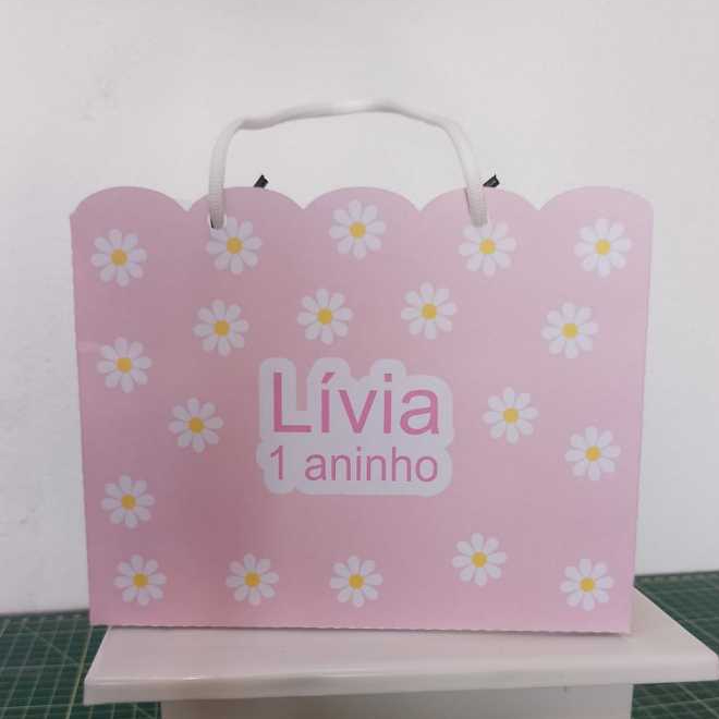 Sacolinha Margarida Personalizado/Sacolinha /Lembrancinha/Mimo/lembrança/Pegue e Monte