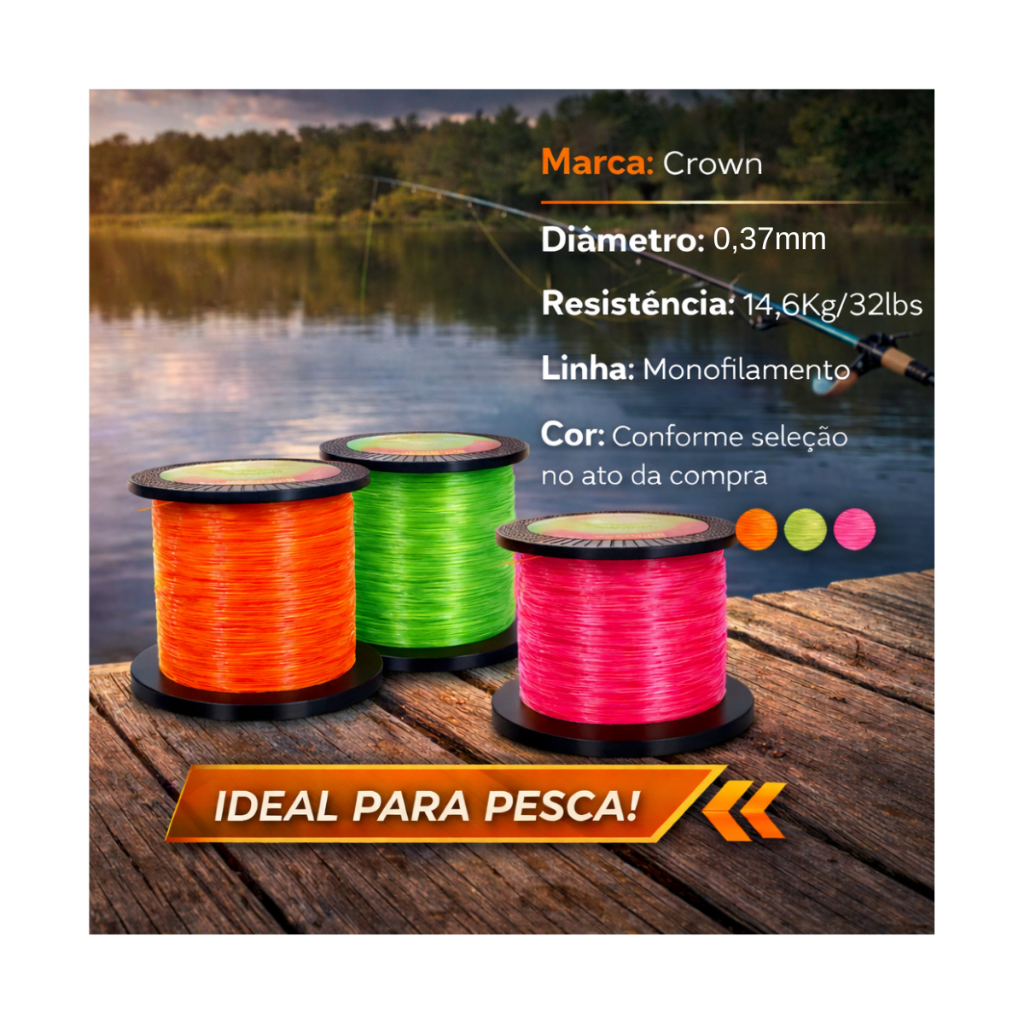 Linha Monofilamento Para Pesca Pro Tampa Soft 600mt Diamentro de 0,37mm Linha de Nylon Crown