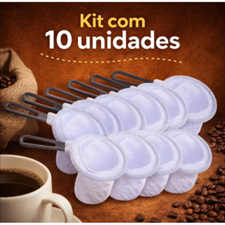 Kit com 10 ou 5 unidades coador de café de pano reutilizável sustentável Coador de Café de Pano Tradicional em Oferta na Shopee