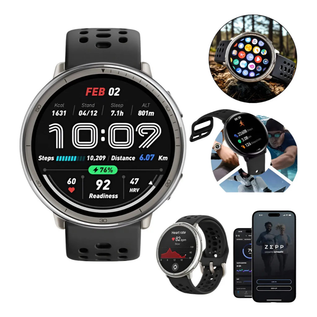 Smartwatch Amazfit Active 2 Tela AMOLED 1.32'' GPS Alexa 5ATM Bluetooth