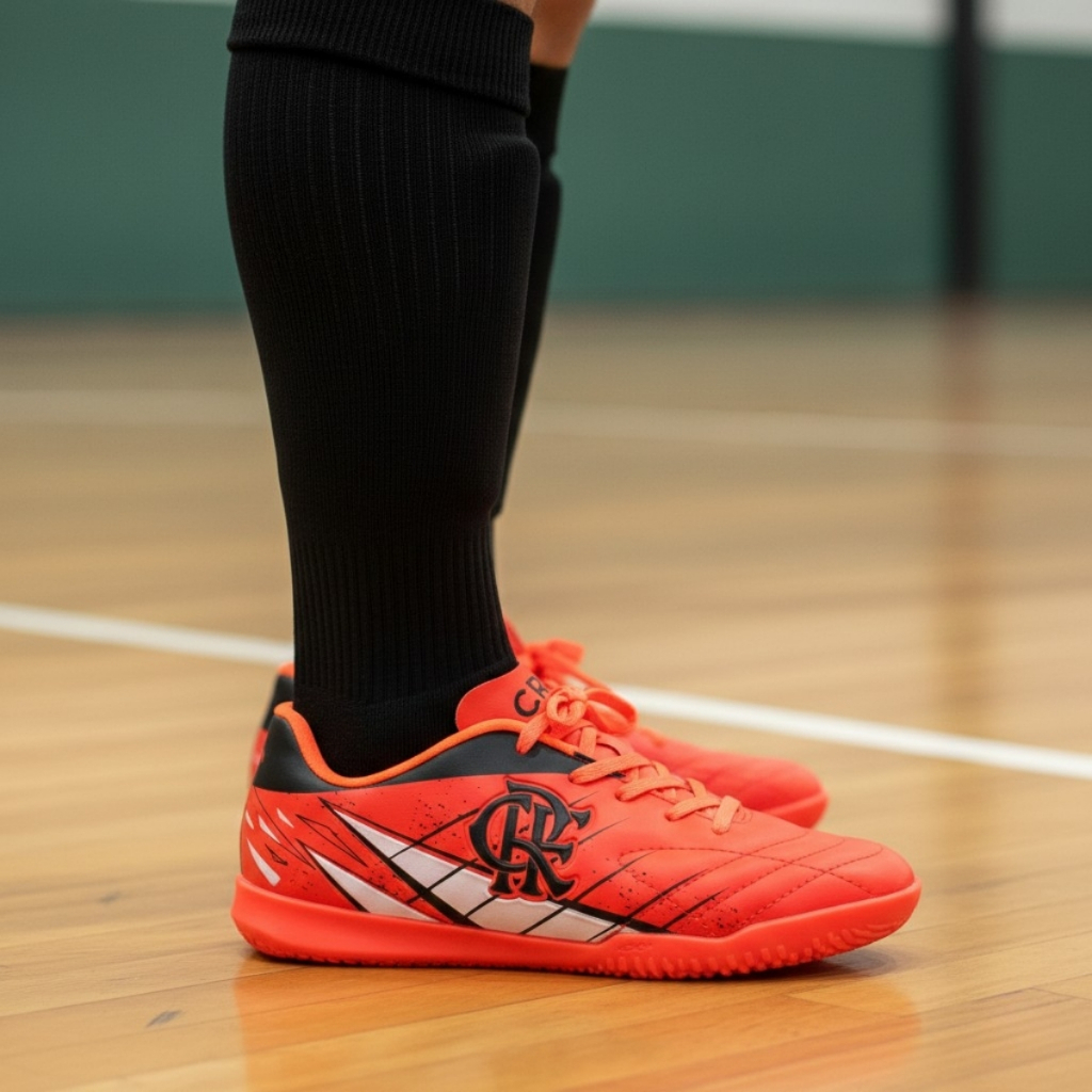 Chuteira Futsal Infantil Flamengo OXN Avanti 3 Quadra Indoor Futebol Menino em Oferta na Shopee