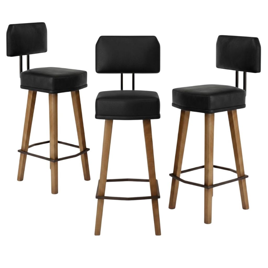 Kit 3 Banquetas Com Encosto Banco Para Área Gourmet Luxo Bancada Cozinha Área Gourmet
