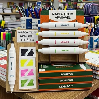 Caneta Marca Texto Leo e Leo Apagável Ponta Dupla Cores Neon em Oferta na Shopee