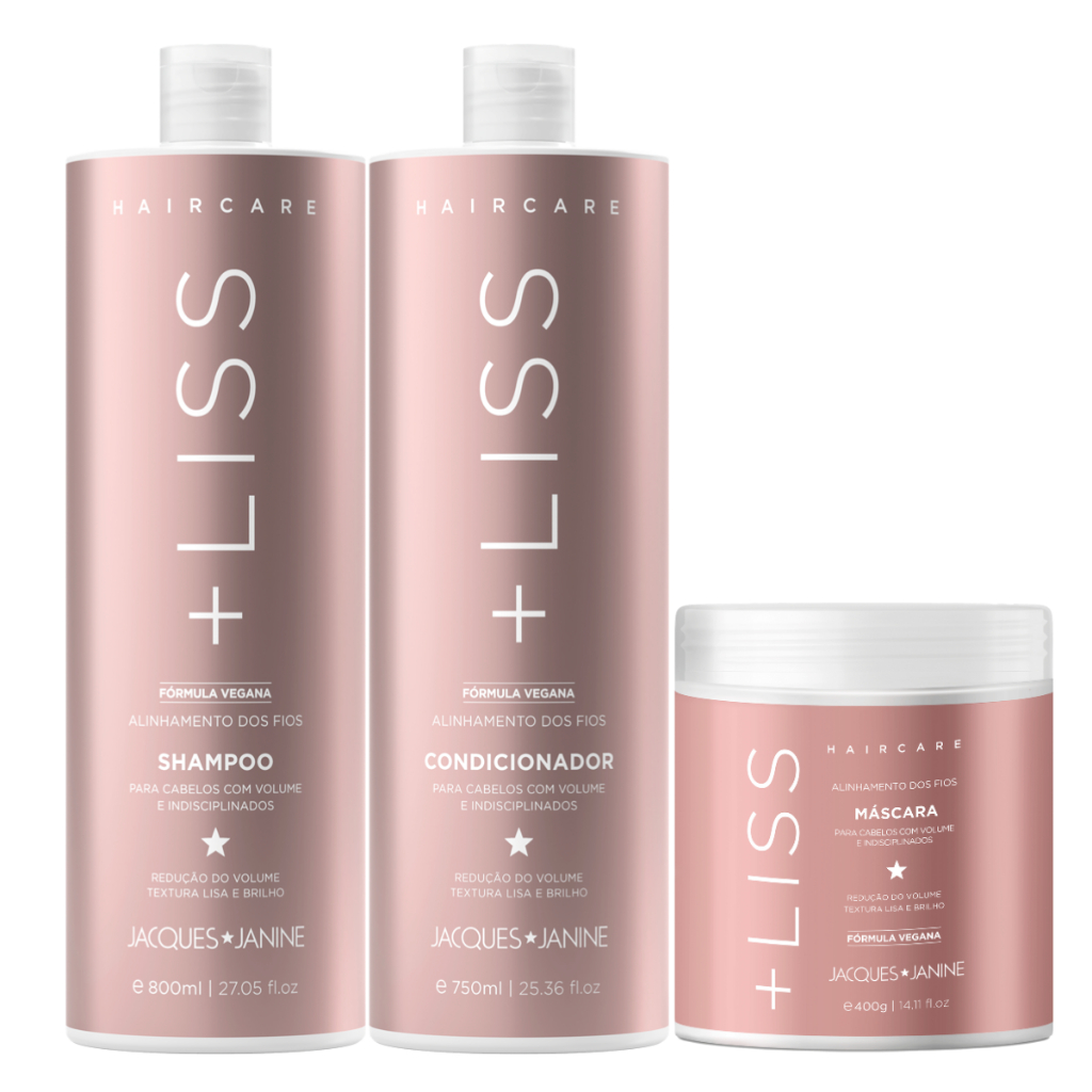 Jacques Janine Hair Care Liss Shampoo Sem Sal 800ml Condicionador 750ml Máscara Hidratação 400g em Oferta na Shopee