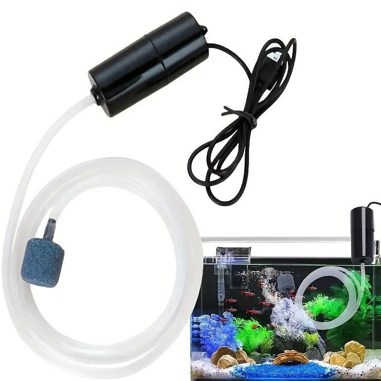 Bomba de Aquário USB Portátil, Oxigenação Eficiente e Econômica Peixes Água Doce e  Salgada