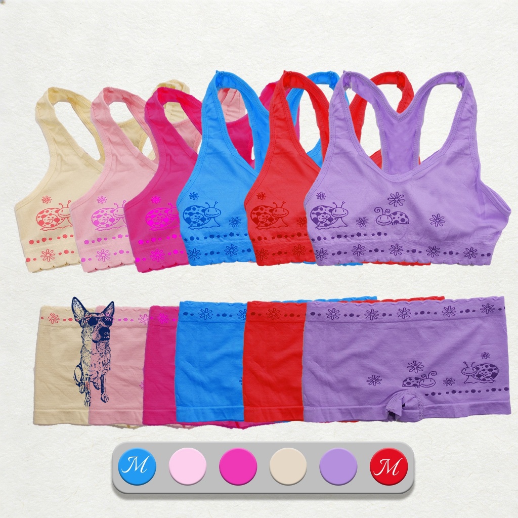 Top Nadador Infantil conjunto Sutiã Sem Bojo Lingerie Menina Moça Top Infantil com Calcinha box/1070