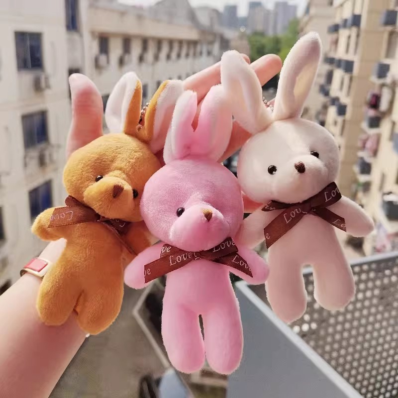 1/2/3 Pcs Chaveiro De Coelho De Pelúcia Em Várias Cores