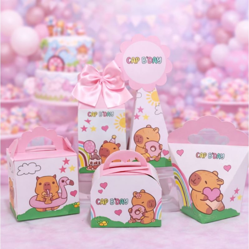Kit Festa Capivara Cute Capibara Lembrancinha Personalizadas Caixinhas de Aniversário PAGUE E MONTE