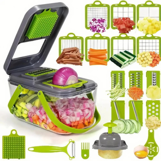 Fatiador Profissional 16 em 1 Multiuso Cozinha Slicer Aço Inox Cortador Ralador De Legumes Verduras Frutas Alime em Oferta na Shopee