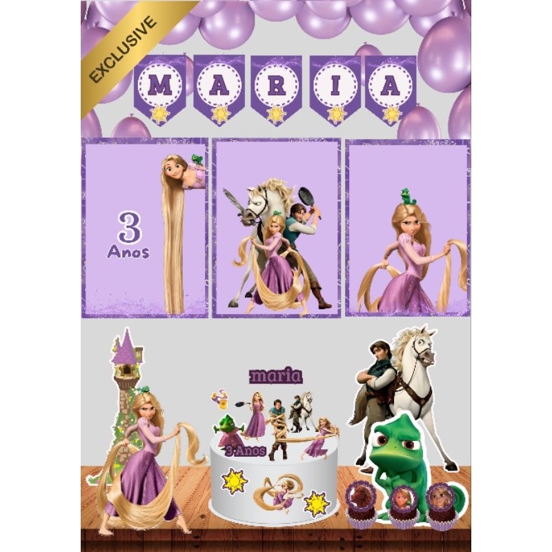 Kit só um Bolinho  Enrolados Rapunzel (EXCLUSIVO) para festa/Aniversários/mêsversário