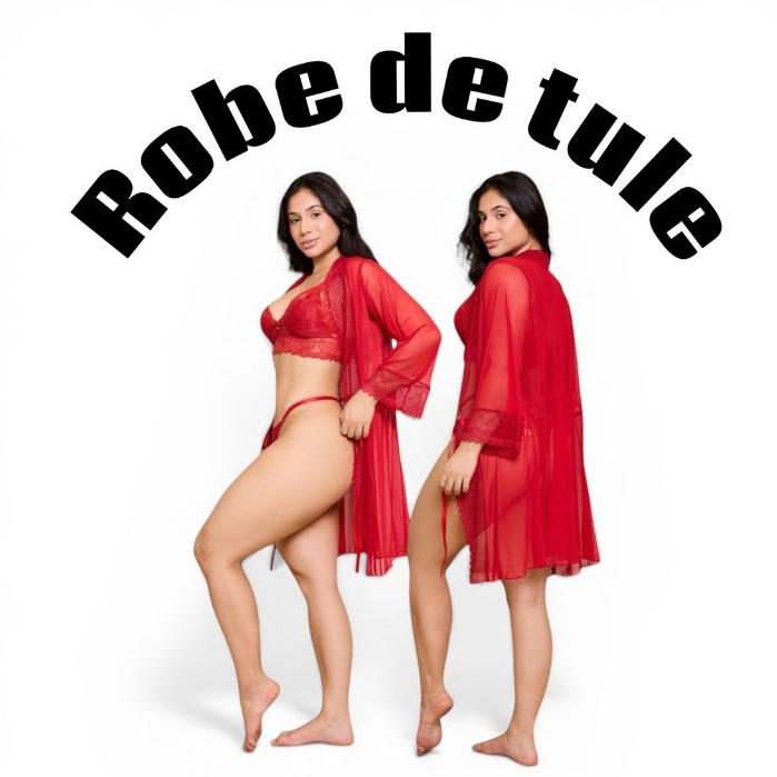 Robe De Tule transparente Com Renda Hobby Manga Longa Lua De Mel kimono Roupão sexy lingerie sensual transparente em Oferta na Shopee