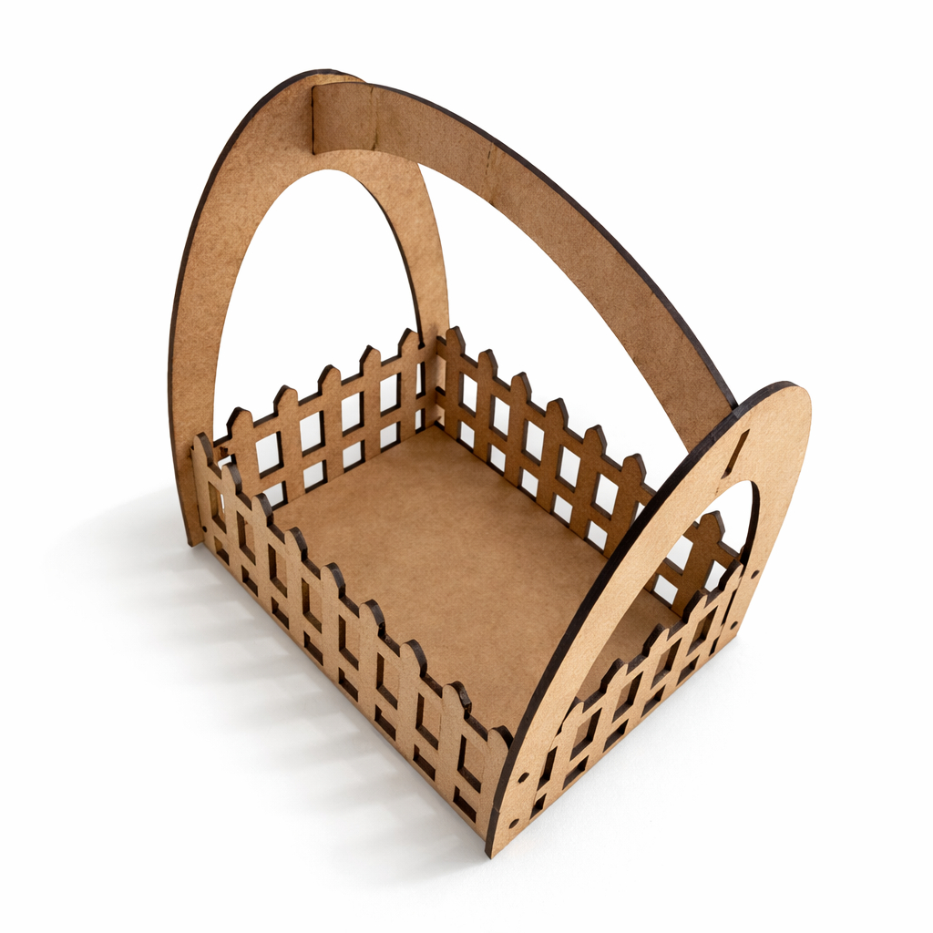 Kit 2 Cesta De Pascoa Presente MDF Cru 3mm Decoração