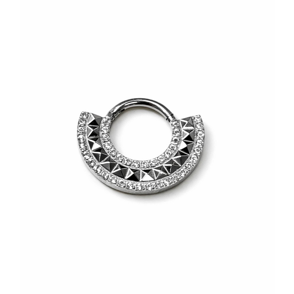 Piercing Argola Titânio Pvd Conch Septo Nariz Rook Segmento Articulado Zircônia Cravejada