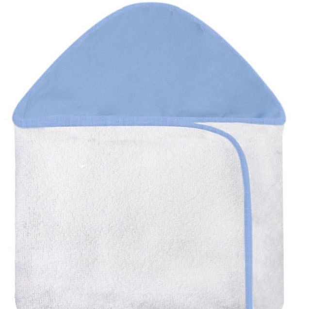 Toalha Com Capuz Azul Forrada Com Tecido Toalha Fralda 100% Algodão
