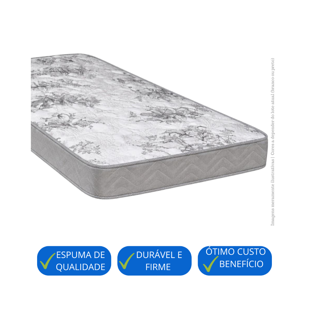 Colchão Espuma 100% D33 Qualidade Conforto Ortopedico Semi Solteiro 78x188x12 Firme Resistente Para VisitasBom Sono
