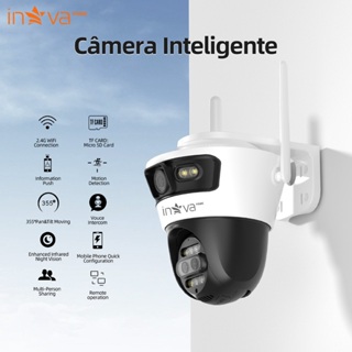 INOVA Câmera Segurança 3 Lentes 12xZoom 360° Visão 4K Noite Colorida Wi-Fi IP66 Prova DÁgua Detecção em Oferta na Shopee