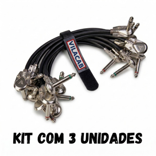 Kit 3 Cabos Para Pedal Guitarra P10 P10 Mono 90 Graus 15cm Pedalboard Pedaleira Baixo Instrumentos em Oferta na Shopee