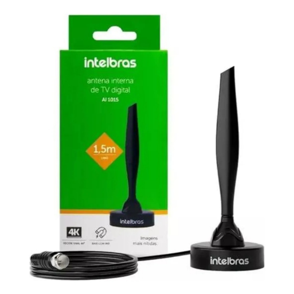 Antena Digital Interna Intelbras 4K Eleita a Melhor Captação Omnidirecional e Fácil Instalação