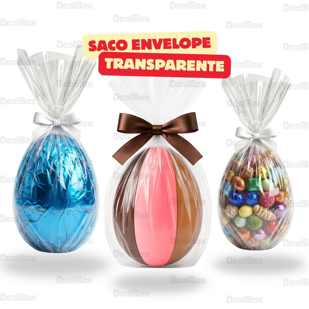 25 Sacos para Ovo de Páscoa Transparente Express - Embalagem 100g a 1kg - Escolha Tamanho em Oferta na Shopee