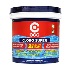 Balde De Cloro Super OCC 10 Kg Para Limpeza E Manutenção Para Piscina