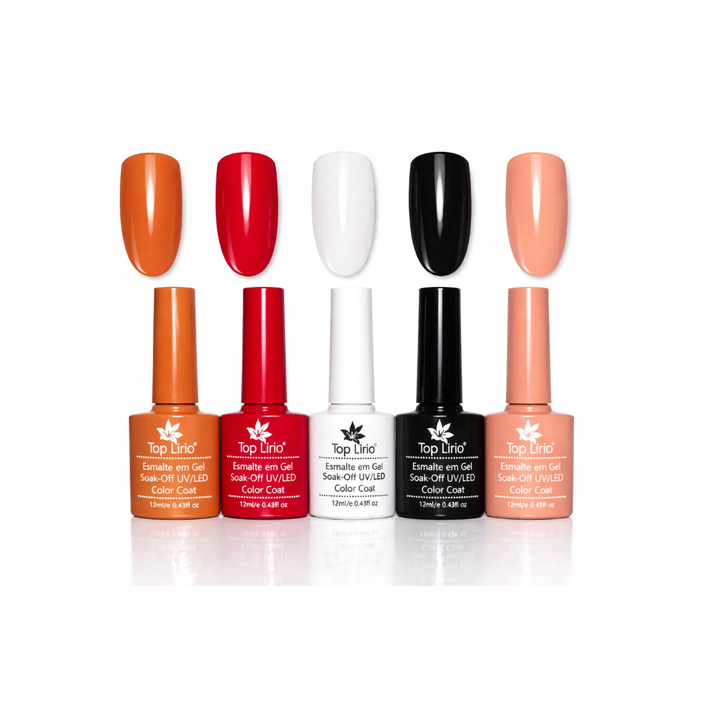 kit Nova Coleção Manicure c/5 Esmalte LÍRIO  em Gel Seca Cabine Profissional Original SellacColor10ML em Oferta na Shopee