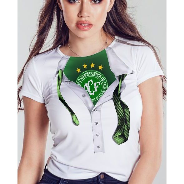 Camiseta Poliéster Chapecoense Camisa Chape Terror / Blusa Verdão do Oeste / Leão Malino