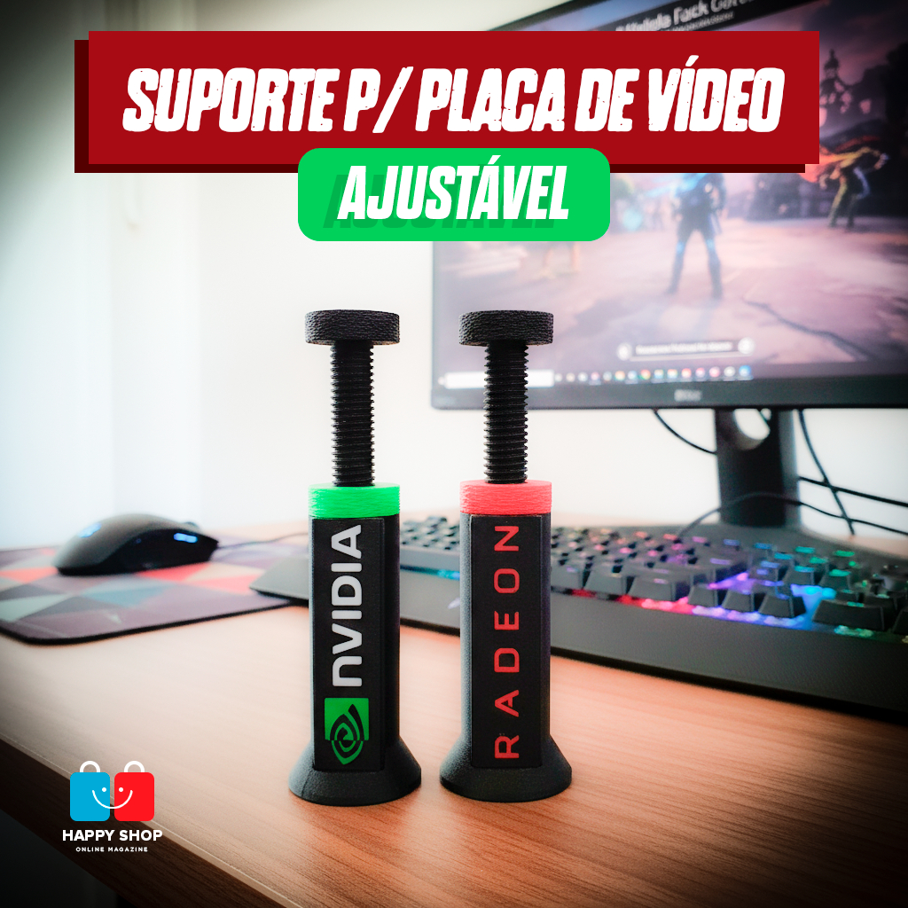 Suporte Ajustável Placa de Vídeo Gpu Universal Nvidia Radeon Anti Sag Pc Gamer