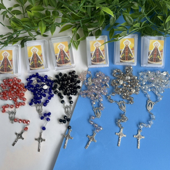 Terço de Cristal Nossa Senhora Aparecida em Oferta na Shopee