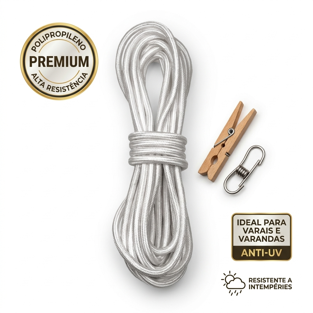 Corda Varal Polipropileno a Prova D'água Tratamento Anti-UV 20/30/50metros em Oferta na Shopee