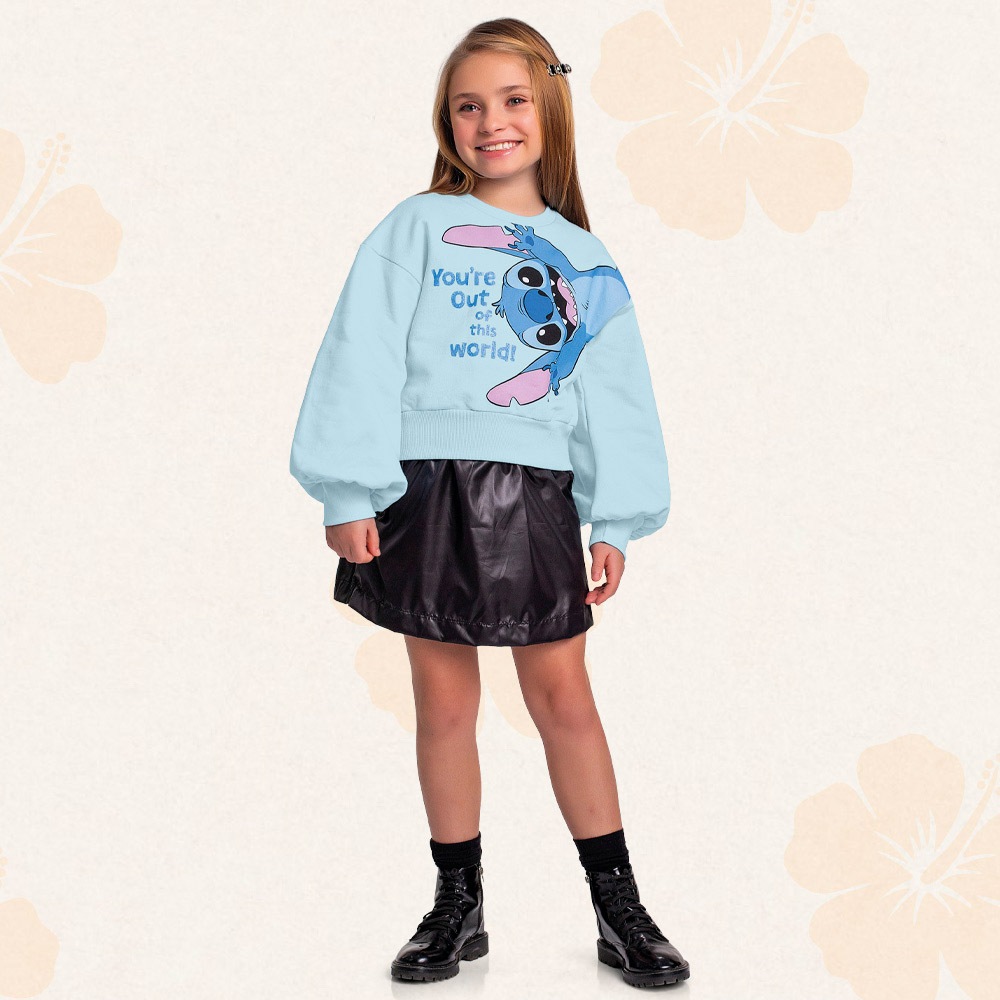 Blusão infantil menina Lilo & Stitch Fakini