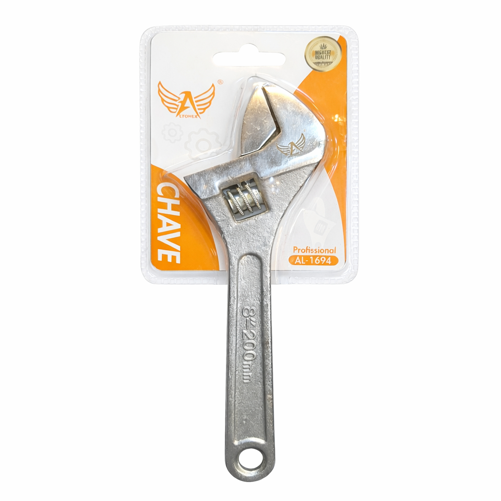 Chave Inglesa Ajustável 8" 200mm Profissional Chave Ajustável Universal para Mecânica Encanamento Manutenção