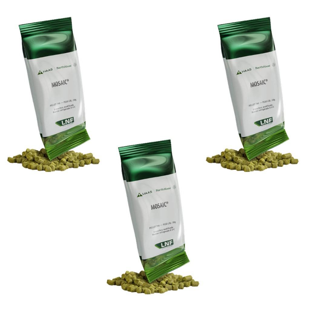 Kit 3 Pacotes Lúpulo Mosaic 50g Cada - Barth-Haas - LNF